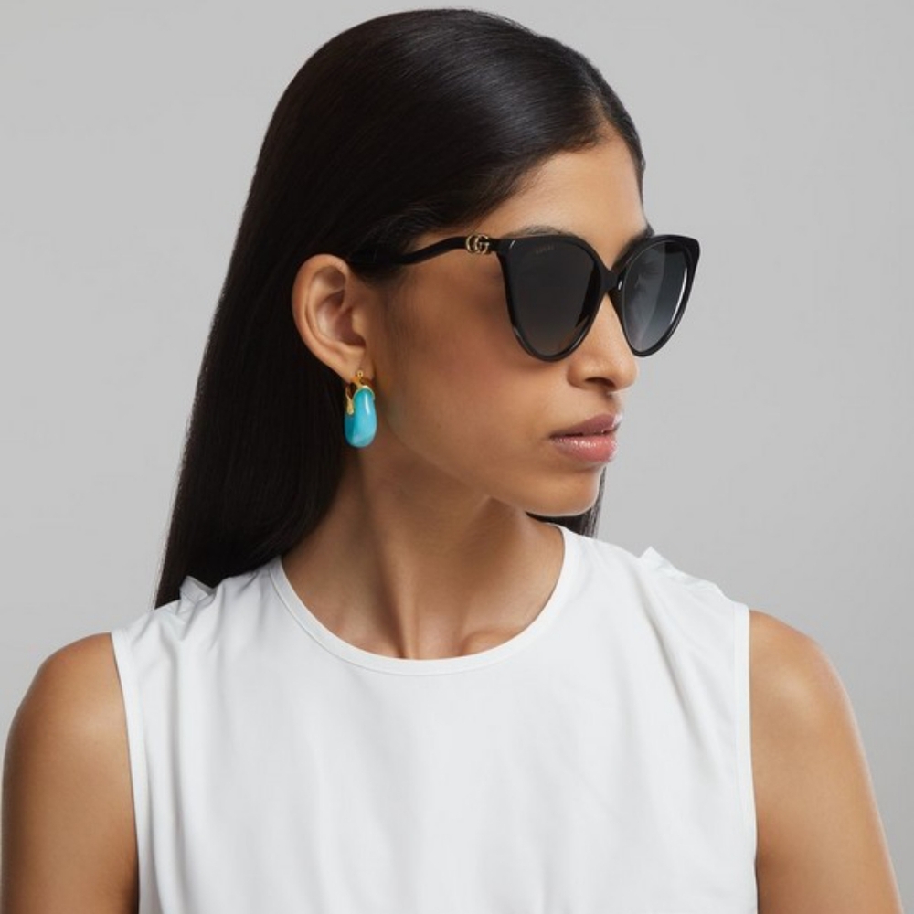 New 💯 Original Gucci Grey Cat Eye Ladies Sunglasses GG1011S 001